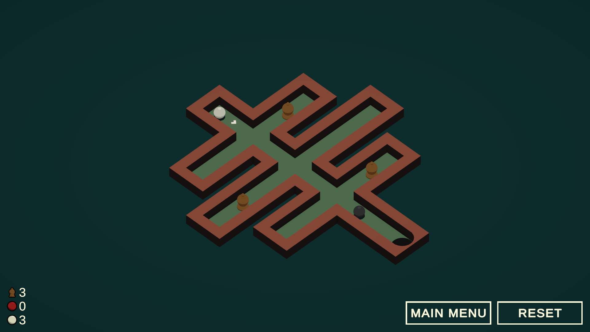 Trickshot Screenshot 4 A screenshot of the game Trickshot depicting a fish bone shaped pool table with Pinball themed obstacles on it.