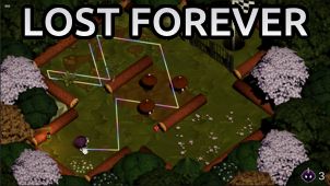 Screenshot of the game Super Trickshot with the text, 'Lost Forever' overlaid.